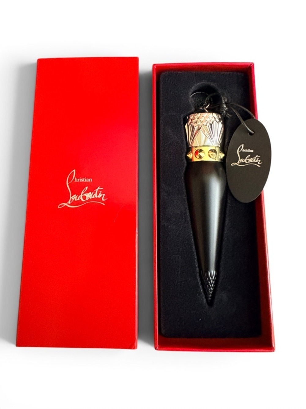 Christian Louboutin Black and Gold Stiletto Lipstick in 001M